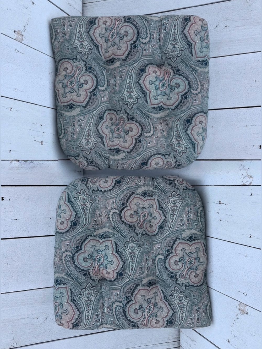 VINTAGE Set of 2 Storehouse Paisley Chair Cushions